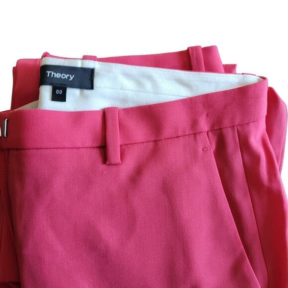 NWT Theory Hot Pink Trousers Suit Pants Size 00 - Picture 3 of 15